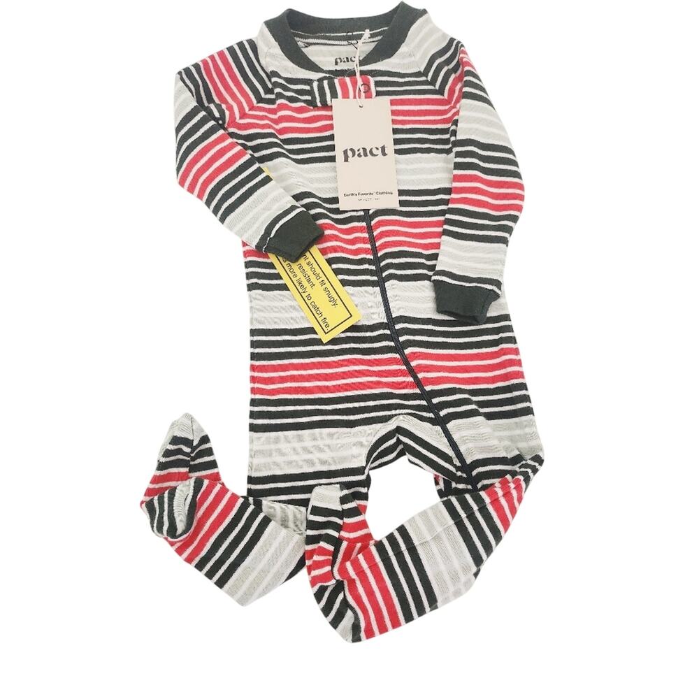 6-9M New Pact Striped Cotton One Piece